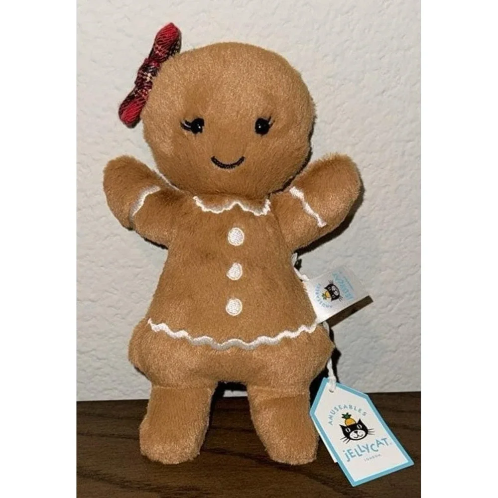 Jellycat GINGERBREAD LOT House Star Tree Cookie Fred Ruby w Dust Bag AUTHENTIC